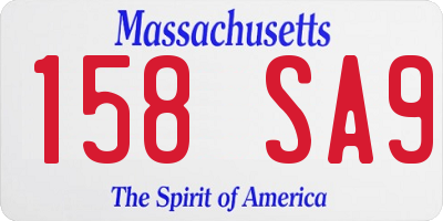 MA license plate 158SA9