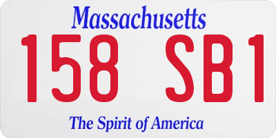 MA license plate 158SB1