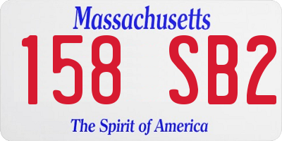 MA license plate 158SB2