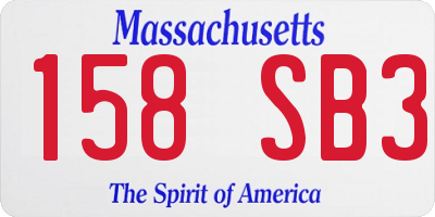 MA license plate 158SB3