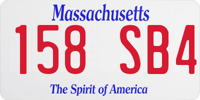 MA license plate 158SB4