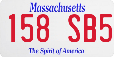 MA license plate 158SB5