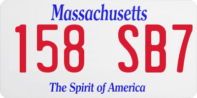 MA license plate 158SB7