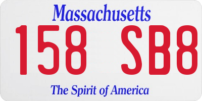 MA license plate 158SB8