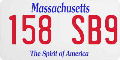 MA license plate 158SB9