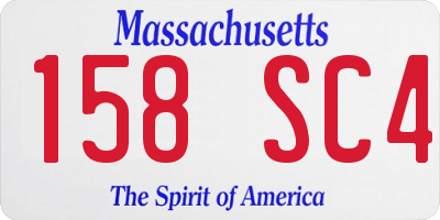 MA license plate 158SC4