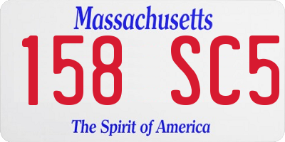 MA license plate 158SC5