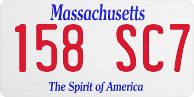 MA license plate 158SC7
