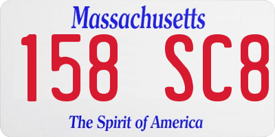 MA license plate 158SC8