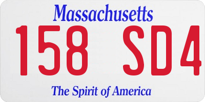 MA license plate 158SD4