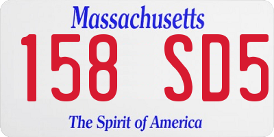 MA license plate 158SD5