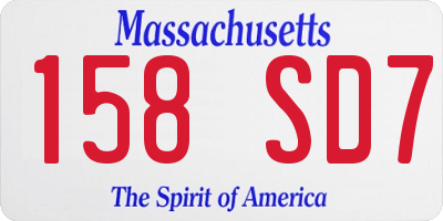 MA license plate 158SD7