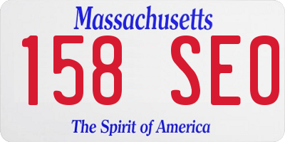MA license plate 158SE0