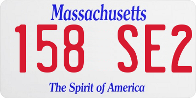 MA license plate 158SE2