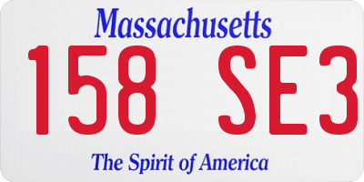 MA license plate 158SE3