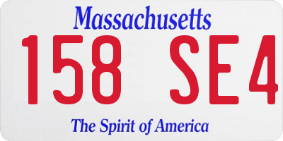 MA license plate 158SE4