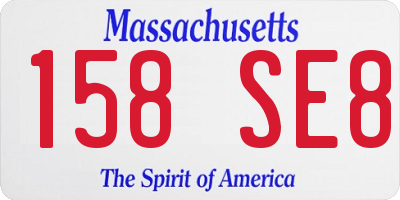 MA license plate 158SE8