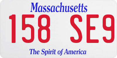 MA license plate 158SE9