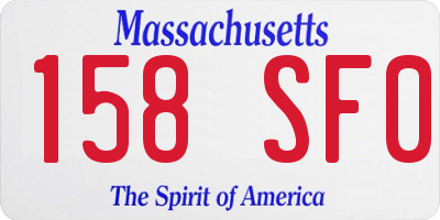 MA license plate 158SF0