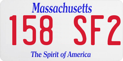 MA license plate 158SF2