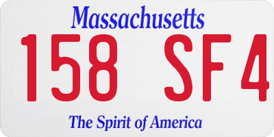 MA license plate 158SF4