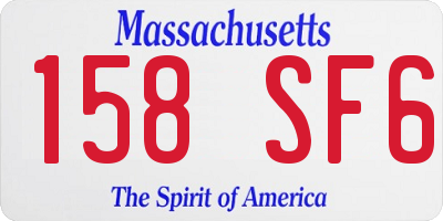 MA license plate 158SF6