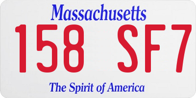 MA license plate 158SF7