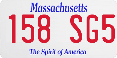 MA license plate 158SG5