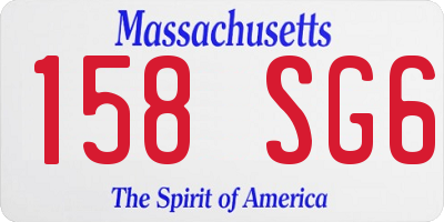 MA license plate 158SG6