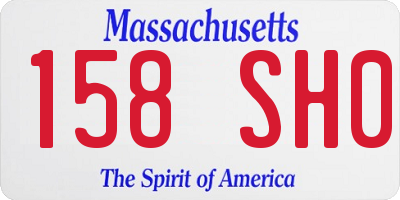 MA license plate 158SH0