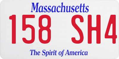 MA license plate 158SH4