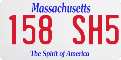 MA license plate 158SH5