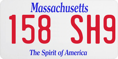 MA license plate 158SH9