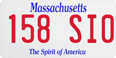 MA license plate 158SI0
