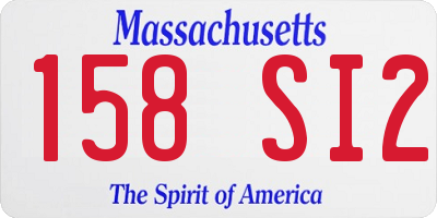 MA license plate 158SI2