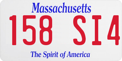 MA license plate 158SI4