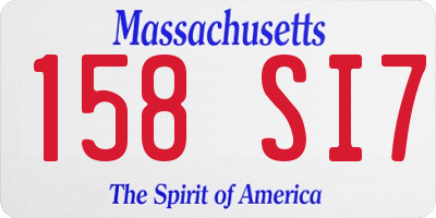 MA license plate 158SI7