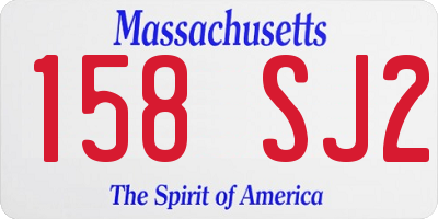 MA license plate 158SJ2