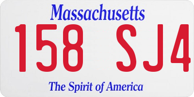 MA license plate 158SJ4