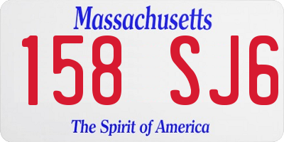MA license plate 158SJ6