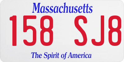 MA license plate 158SJ8