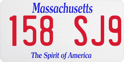 MA license plate 158SJ9