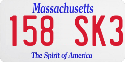 MA license plate 158SK3