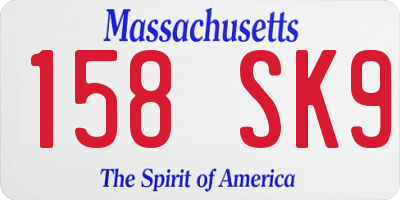 MA license plate 158SK9