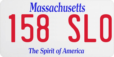 MA license plate 158SL0