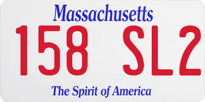 MA license plate 158SL2