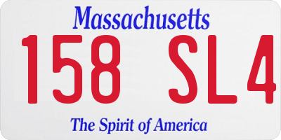 MA license plate 158SL4