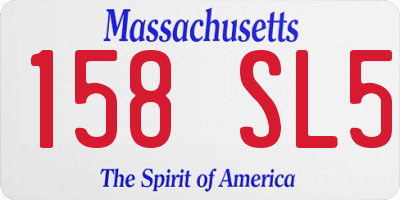 MA license plate 158SL5