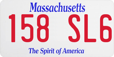 MA license plate 158SL6