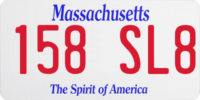MA license plate 158SL8